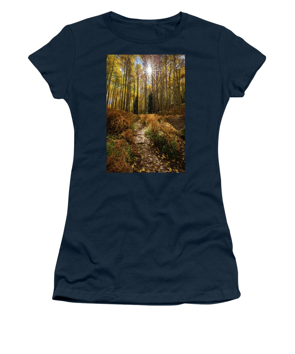 Aspen Women's T-Shirt featuring the photograph Lighted Path by Ryan Smith
