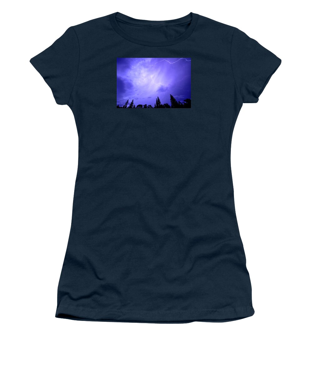Lightning Women's T-Shirt featuring the photograph Lightning Storm by Jedediah Hohf