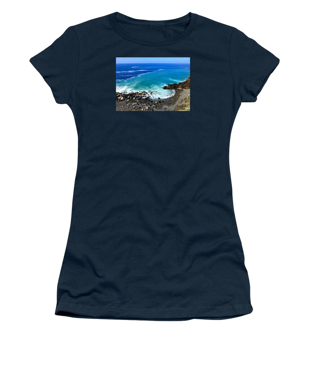 Ligurian Sea Women's T-Shirt featuring the photograph Ligurian Coastline by Amelia Racca