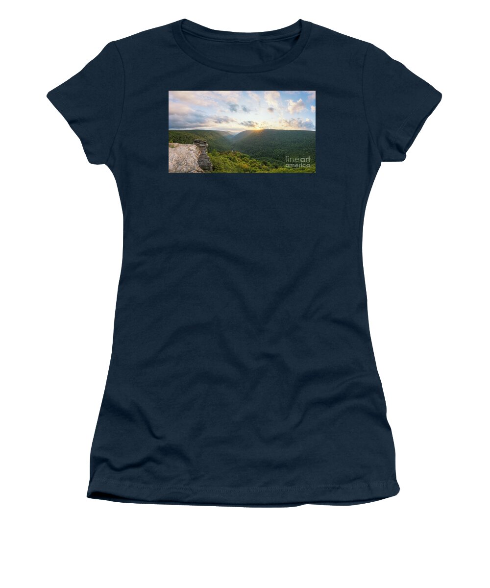 Lindy Point Women's T-Shirt featuring the photograph Lindy Point Sunset Pano by Michael Ver Sprill