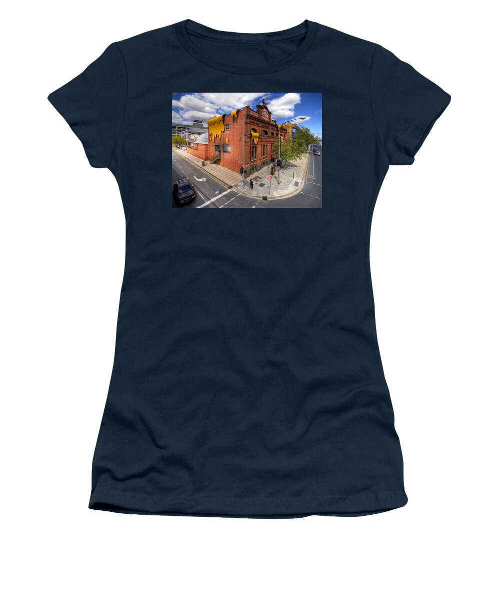 Exterior Women's T-Shirt featuring the photograph Lion Arts Centre by Wayne Sherriff
