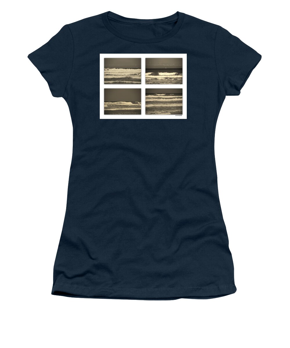 Waves Women's T-Shirt featuring the photograph Listen to the Song of the Ocean by Susanne Van Hulst