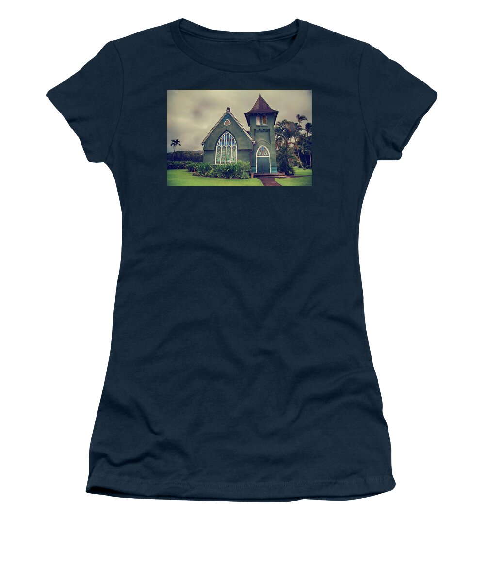 Hanalei Women's T-Shirt featuring the photograph Little Green Church by Laurie Search
