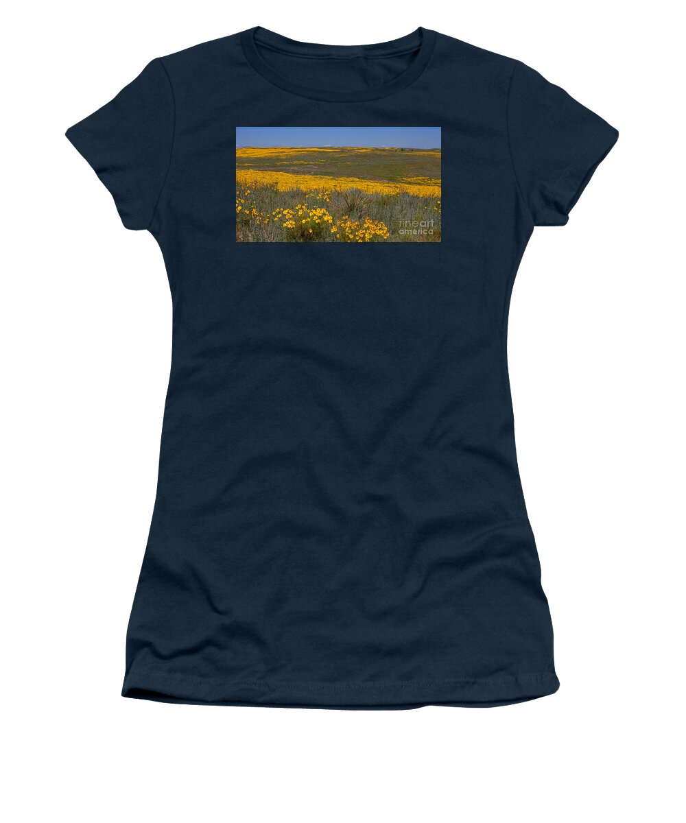 Yellow Wildflowers Women's T-Shirt featuring the photograph Little House On the prairie by Jim Garrison