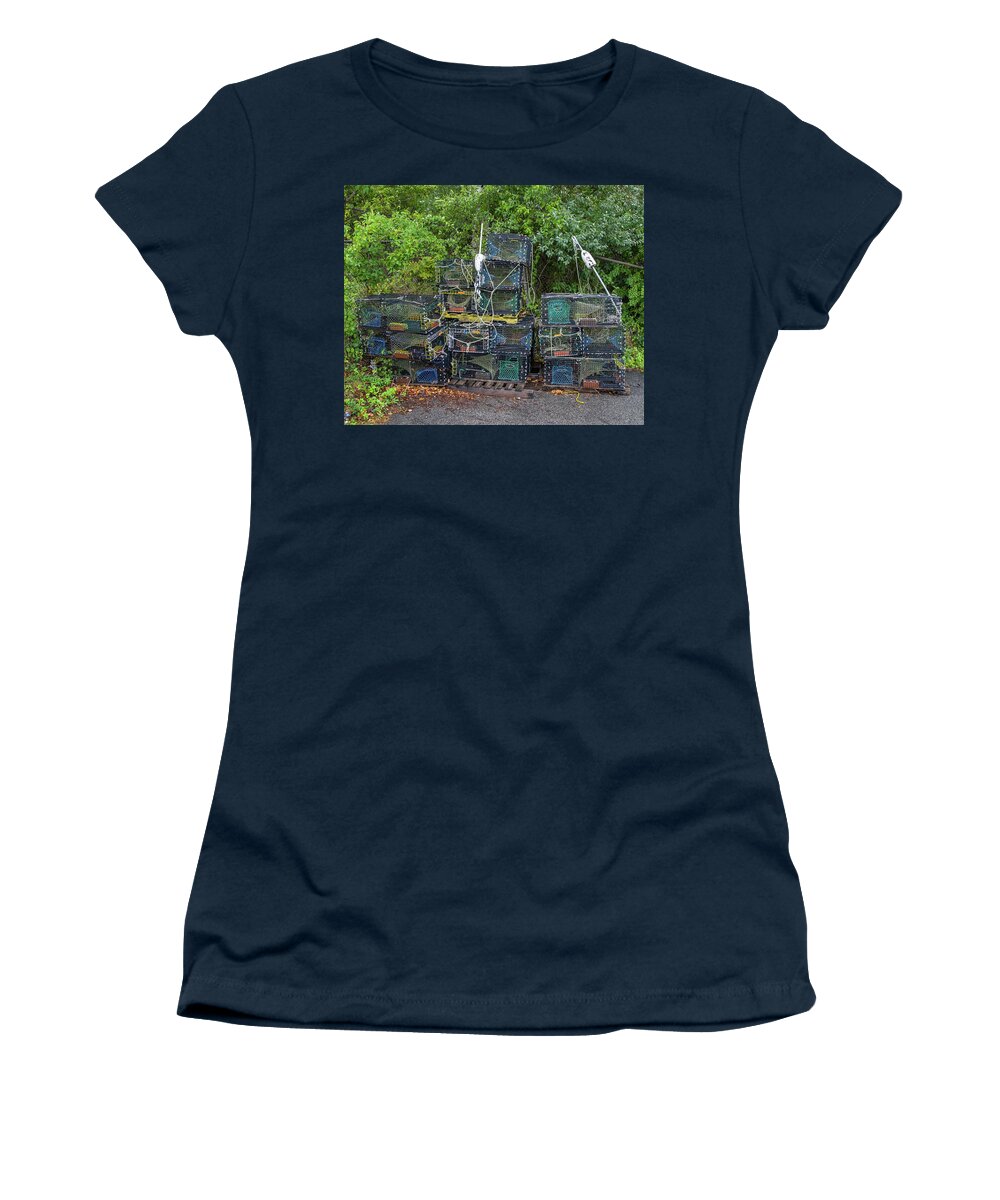 Seafood Women's T-Shirt featuring the photograph Lobster Traps by Kevin Craft