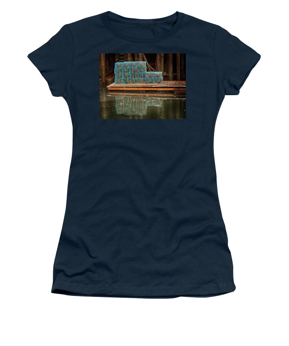 Lobster Traps Women's T-Shirt featuring the photograph Lobster Traps by Mick Burkey