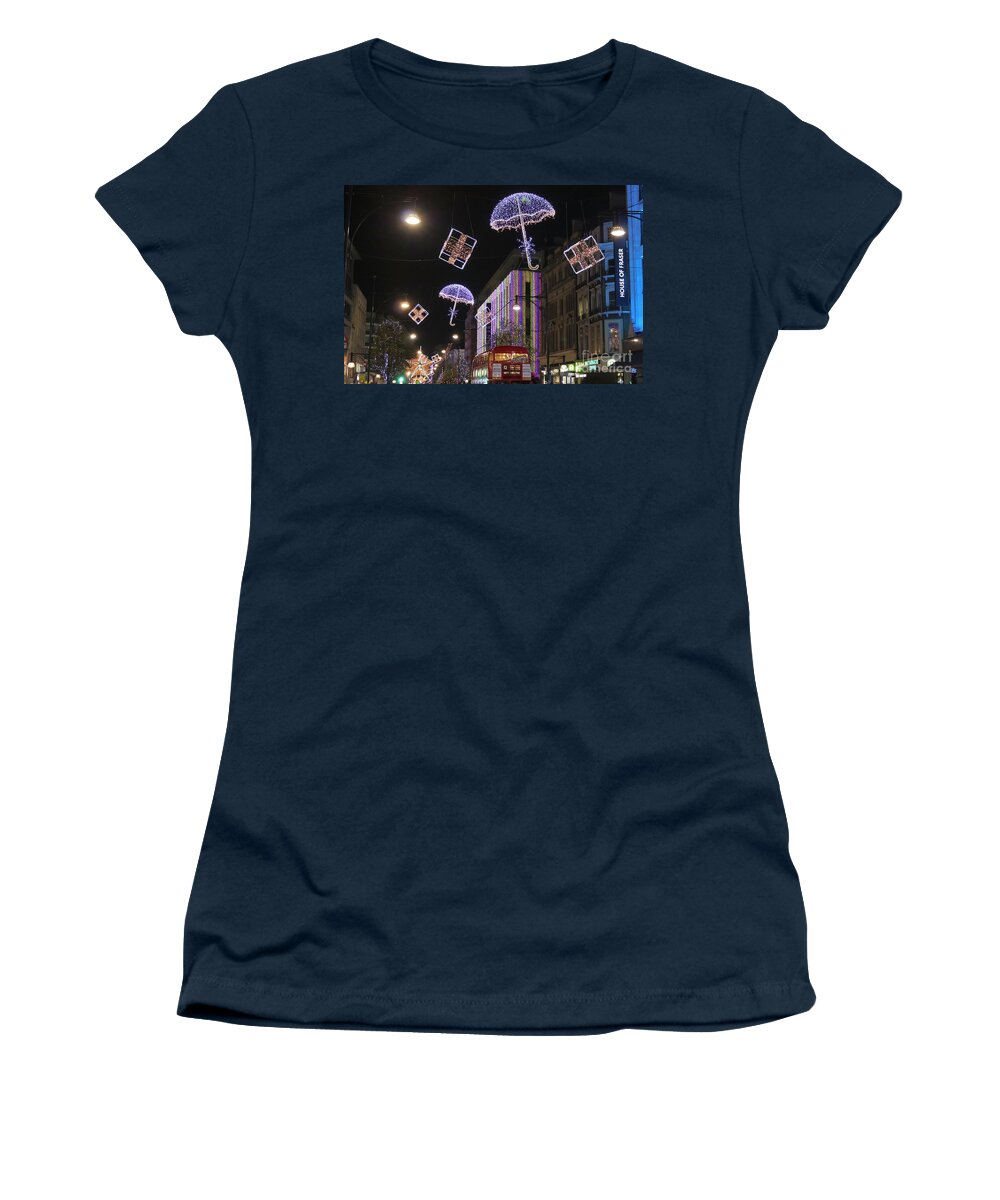 London Women's T-Shirt featuring the photograph London at Christmas by Terri Waters