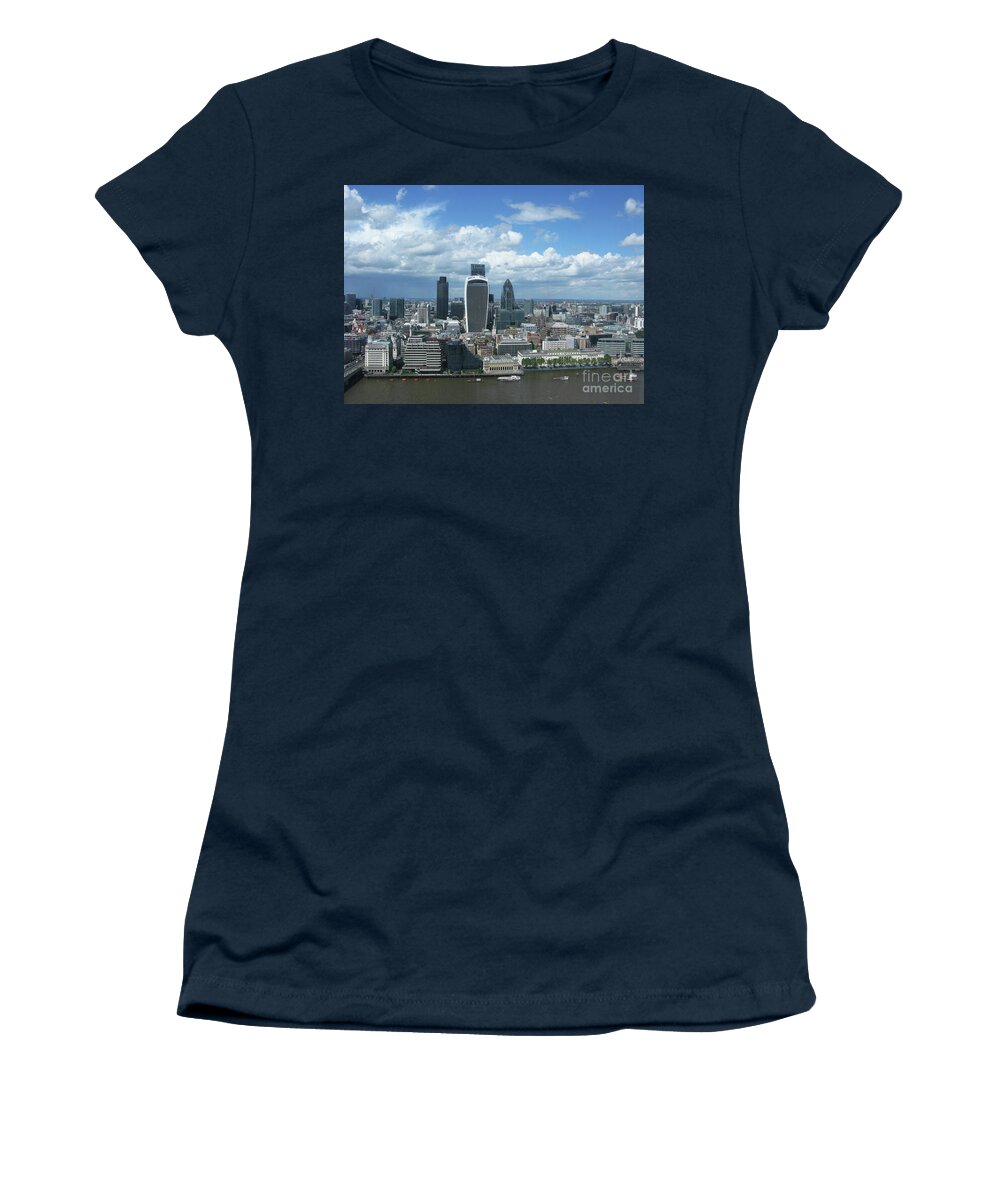 London Women's T-Shirt featuring the photograph London Skyscrapers by Mini Arora