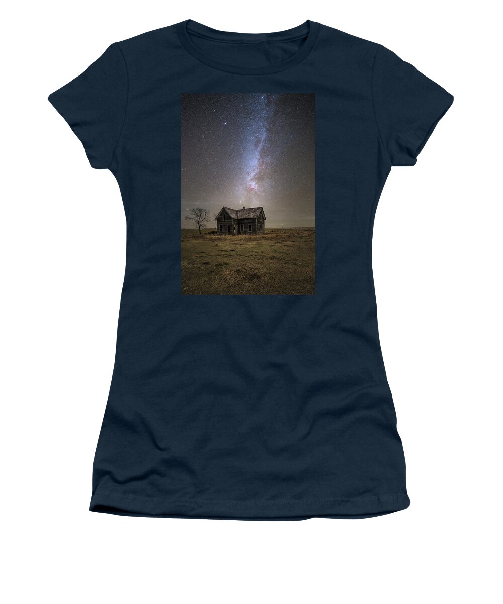 Abandoned Women's T-Shirt featuring the photograph Lonely House by Aaron J Groen