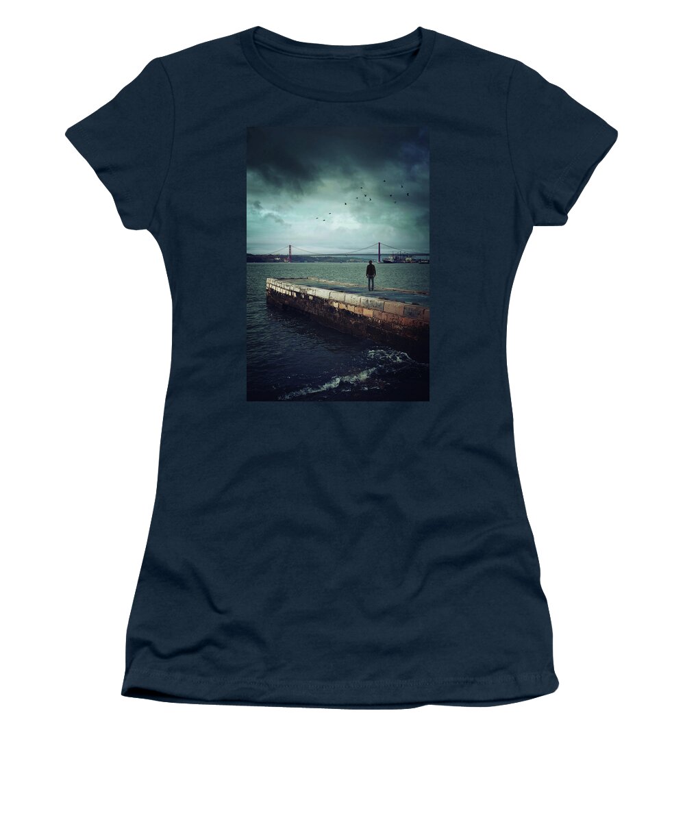 Man Women's T-Shirt featuring the photograph Longing for the departed by Carlos Caetano