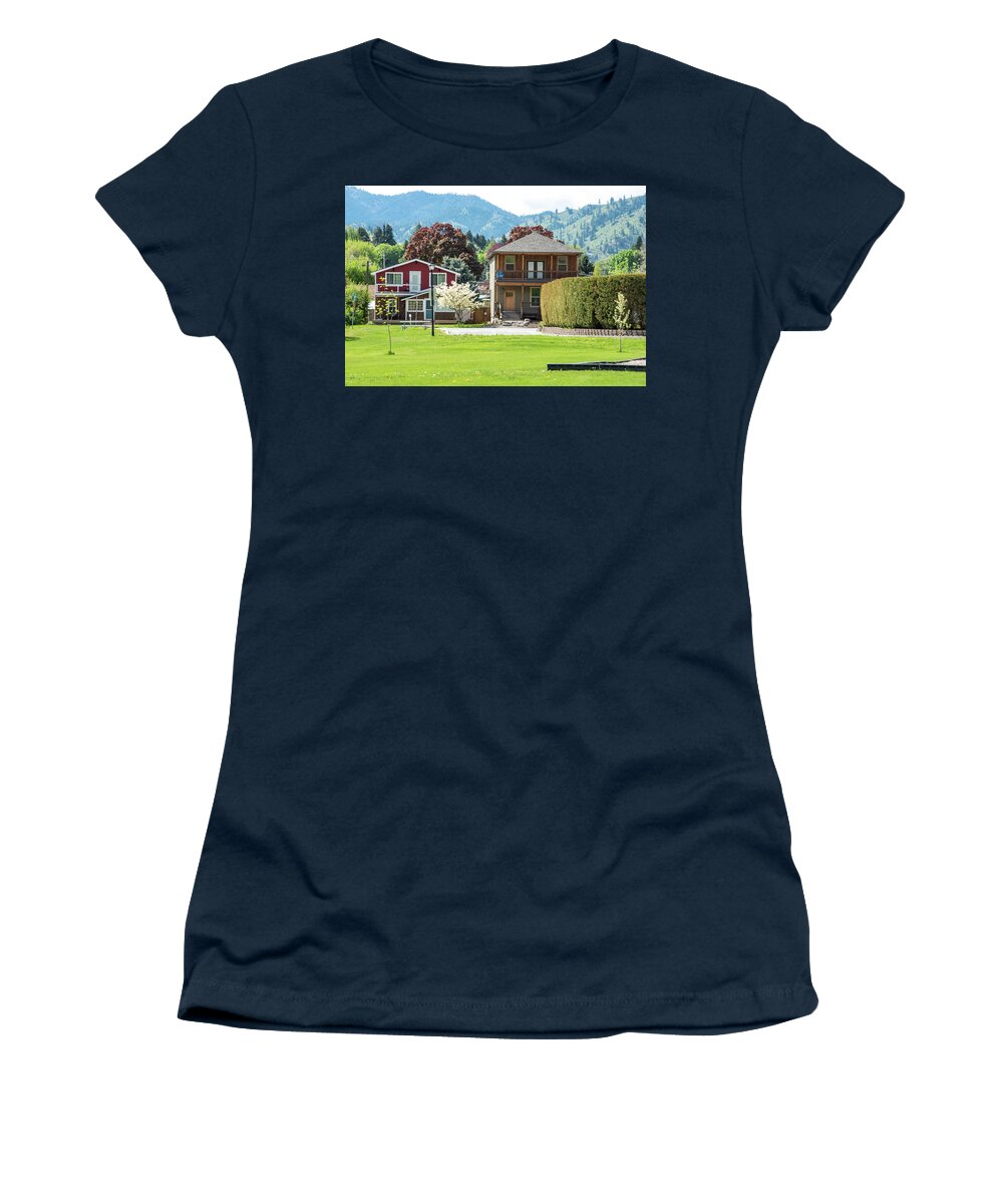 Riverside Park Women's T-Shirt featuring the photograph Looking Over the Park by Tom Cochran
