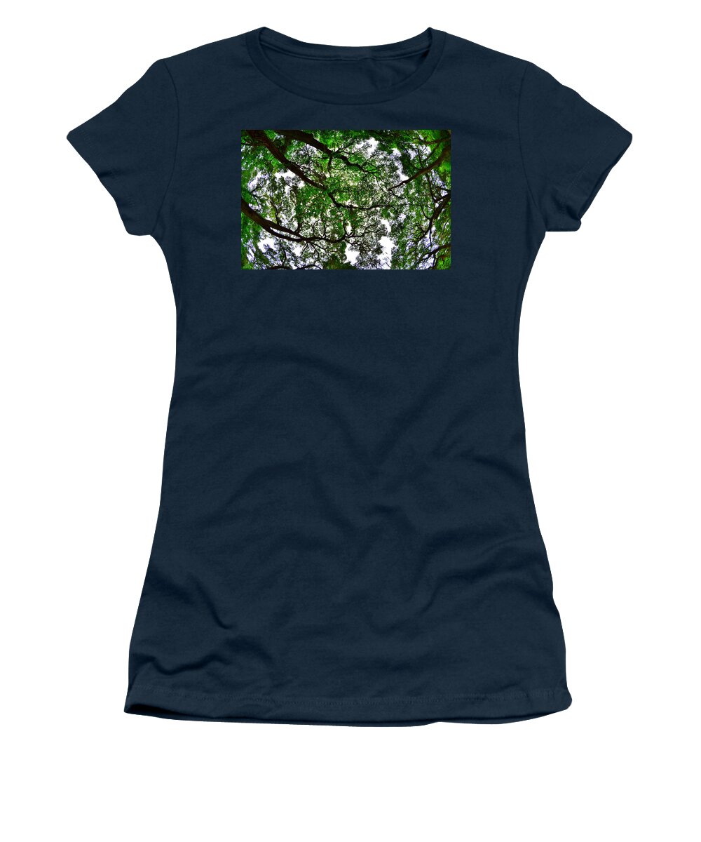 Looking Up The Oaks Women's T-Shirt featuring the photograph Looking Up The Oaks by Lisa Wooten