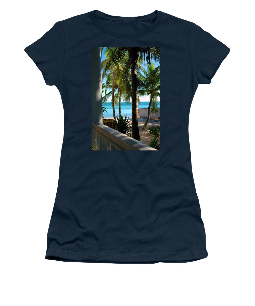 Photos Of Key West Women's T-Shirt featuring the photograph Louie's Backyard by Susanne Van Hulst