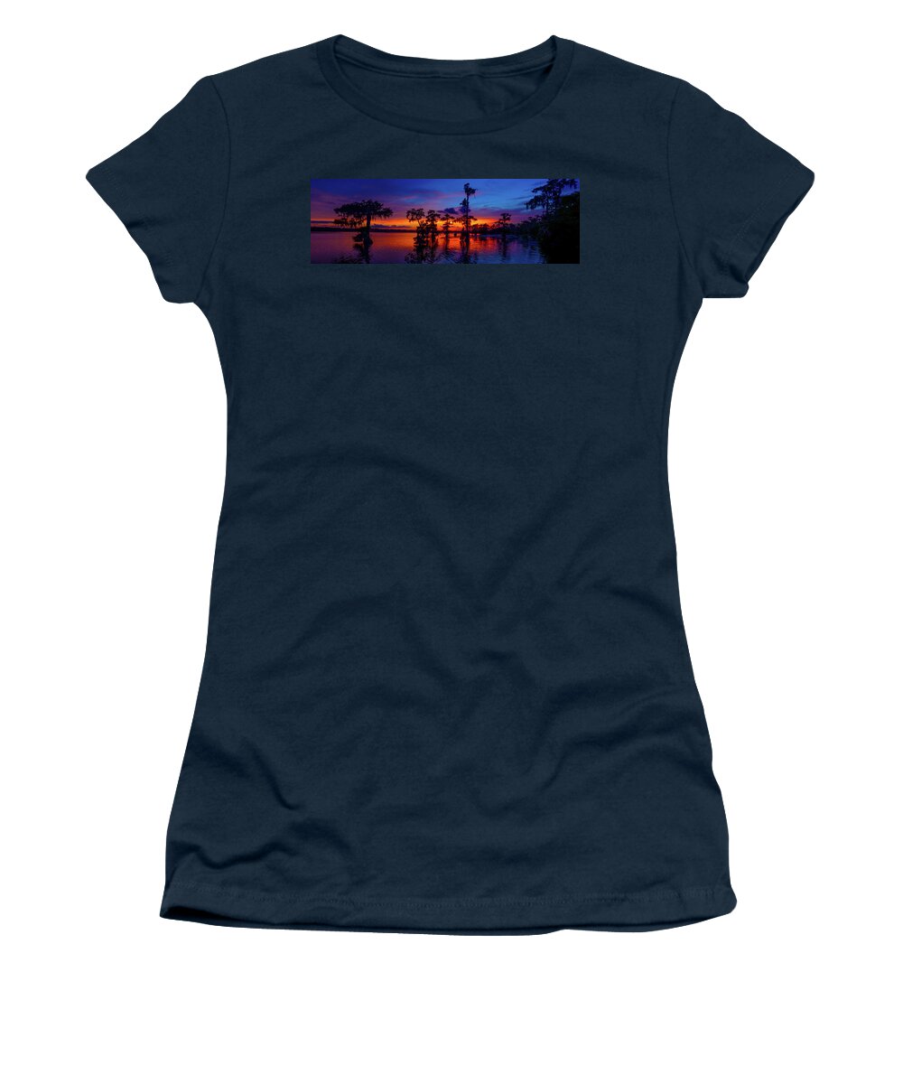 Orcinusfotograffy Women's T-Shirt featuring the photograph Louisiana Blue Salute Reprise by Kimo Fernandez