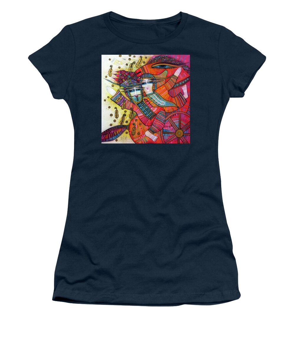 Albena Women's T-Shirt featuring the painting Love Song by Albena Vatcheva