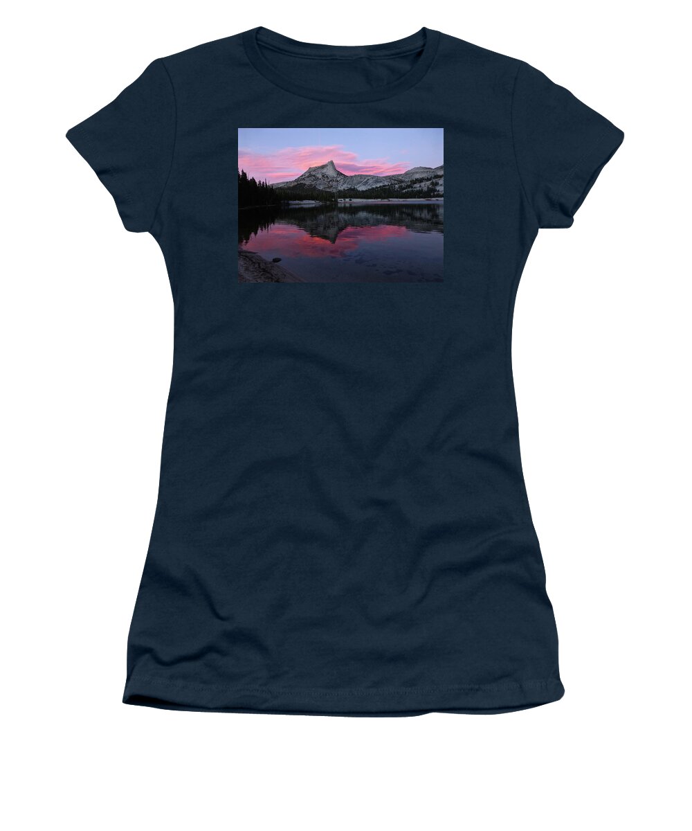 Yosemite National Park Women's T-Shirt featuring the photograph Lower Cathedral Lake Sunset by Amelia Racca
