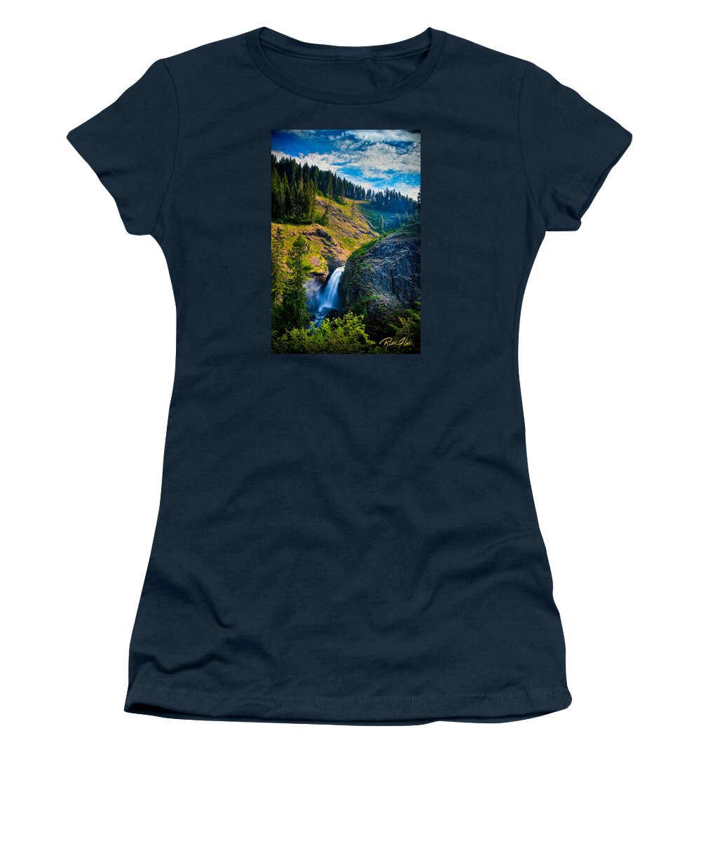  Women's T-Shirt featuring the photograph Lower Falls - Elk Creek Falls by Rikk Flohr