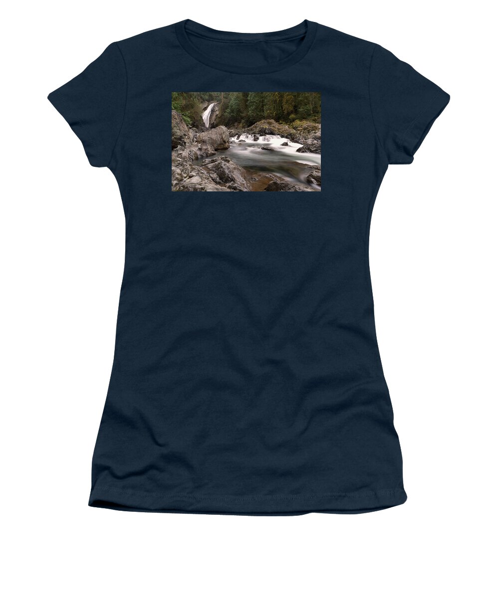 Waterfall Women's T-Shirt featuring the photograph Lower Twin Falls by Jeff Swan