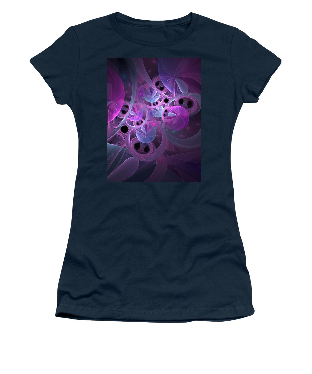 Abstract Women's T-Shirt featuring the digital art Luminous Fantasy, Modern Abstract Fractal Art by Gabiw Art
