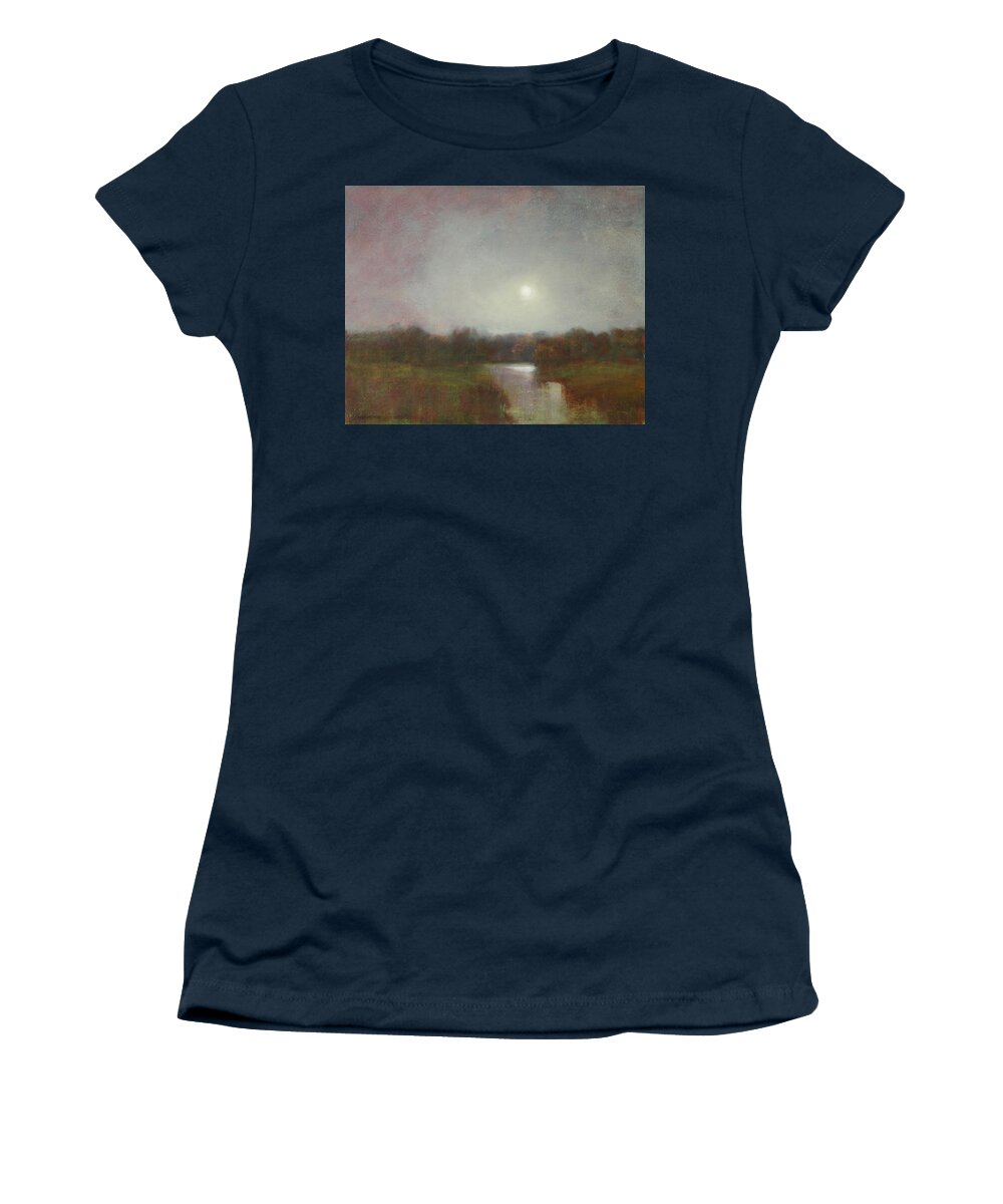 Moon Women's T-Shirt featuring the painting Lunar 14 by David Ladmore