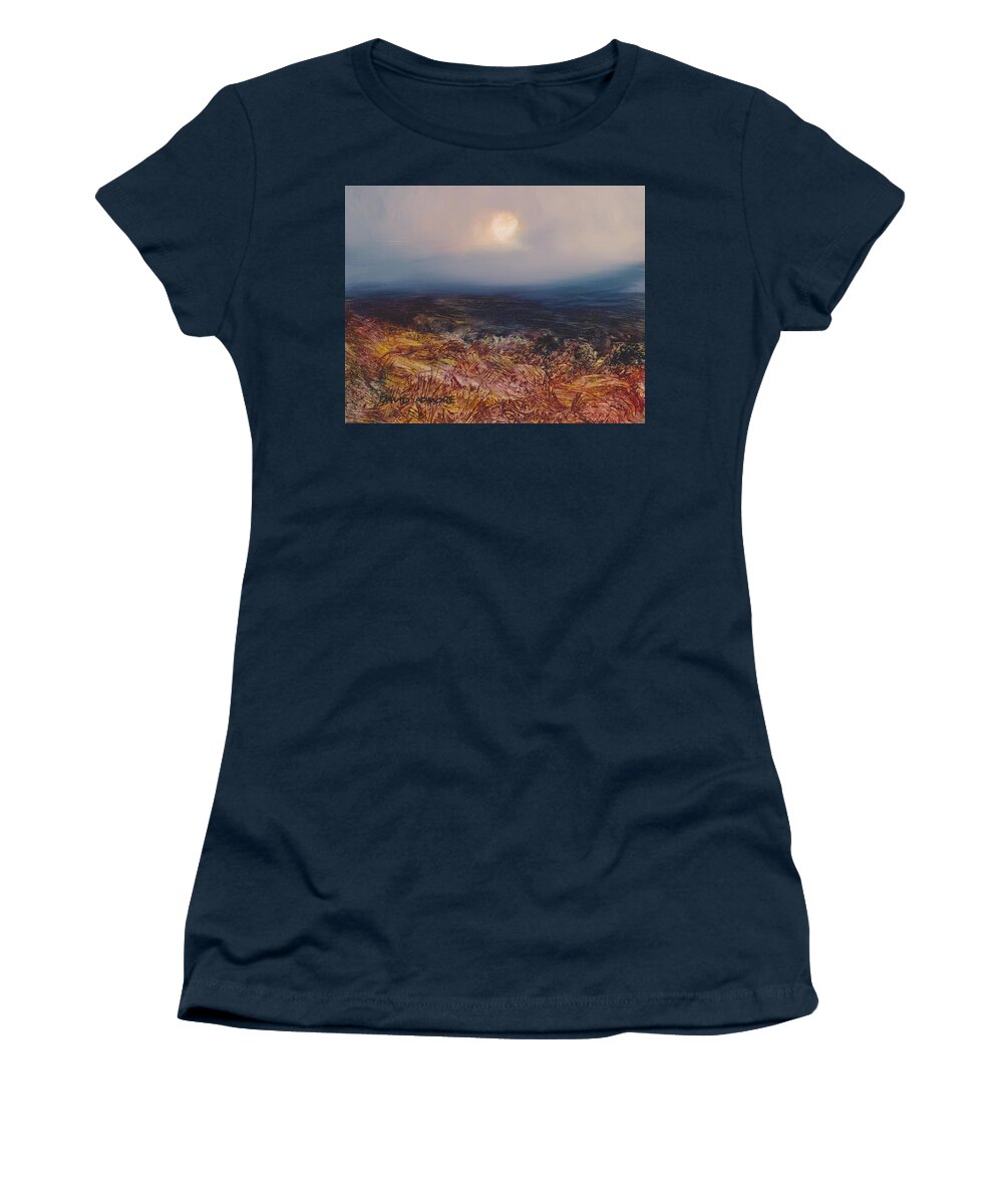Moon Women's T-Shirt featuring the painting Lunar 46 by David Ladmore