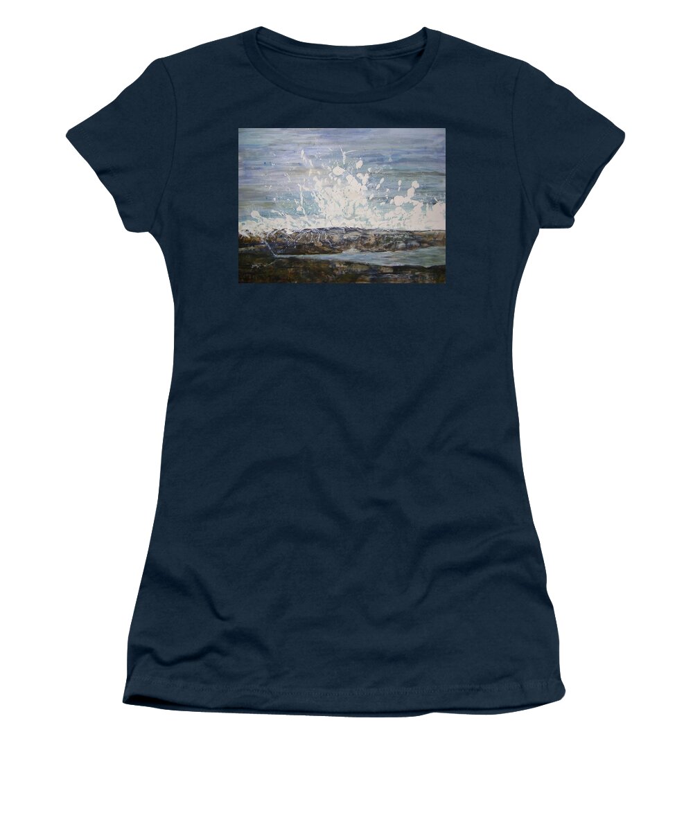 Watercolor Women's T-Shirt featuring the painting Making a Splash by Kellie Chasse