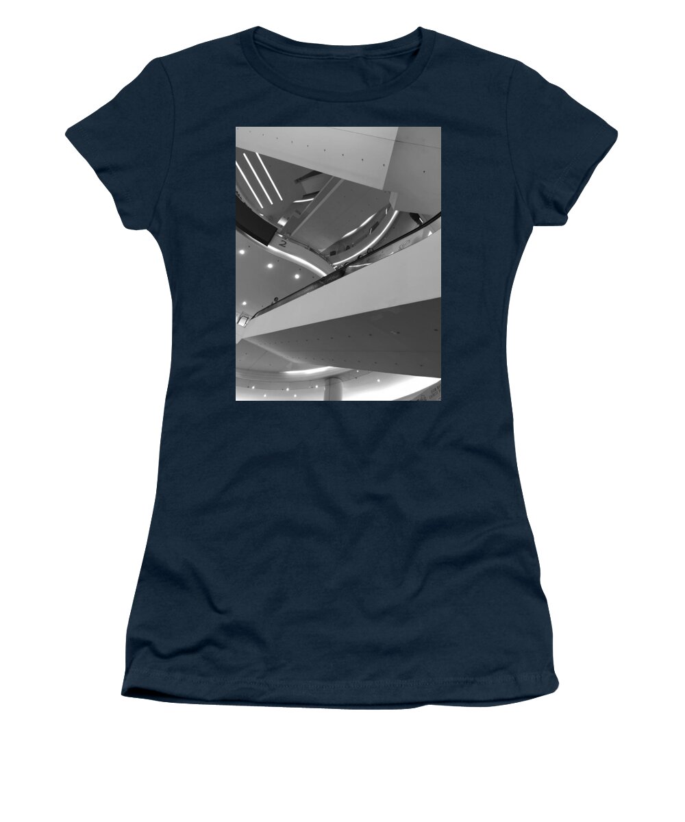 Escalator Women's T-Shirt featuring the photograph Mall Escalators by Doris Aguirre