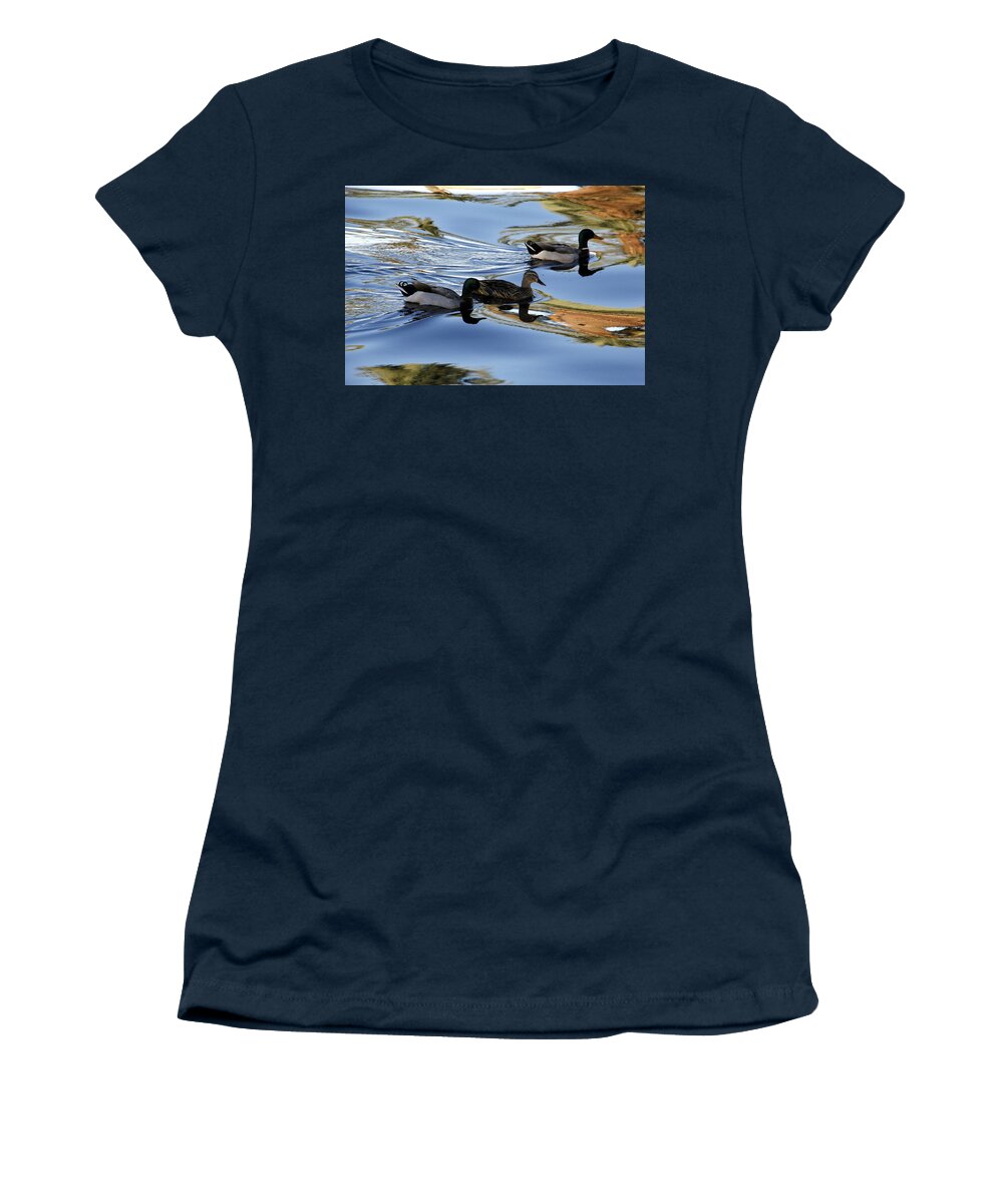 Mallard Duck Women's T-Shirt featuring the photograph Mallard Ducks by Valerie Collins
