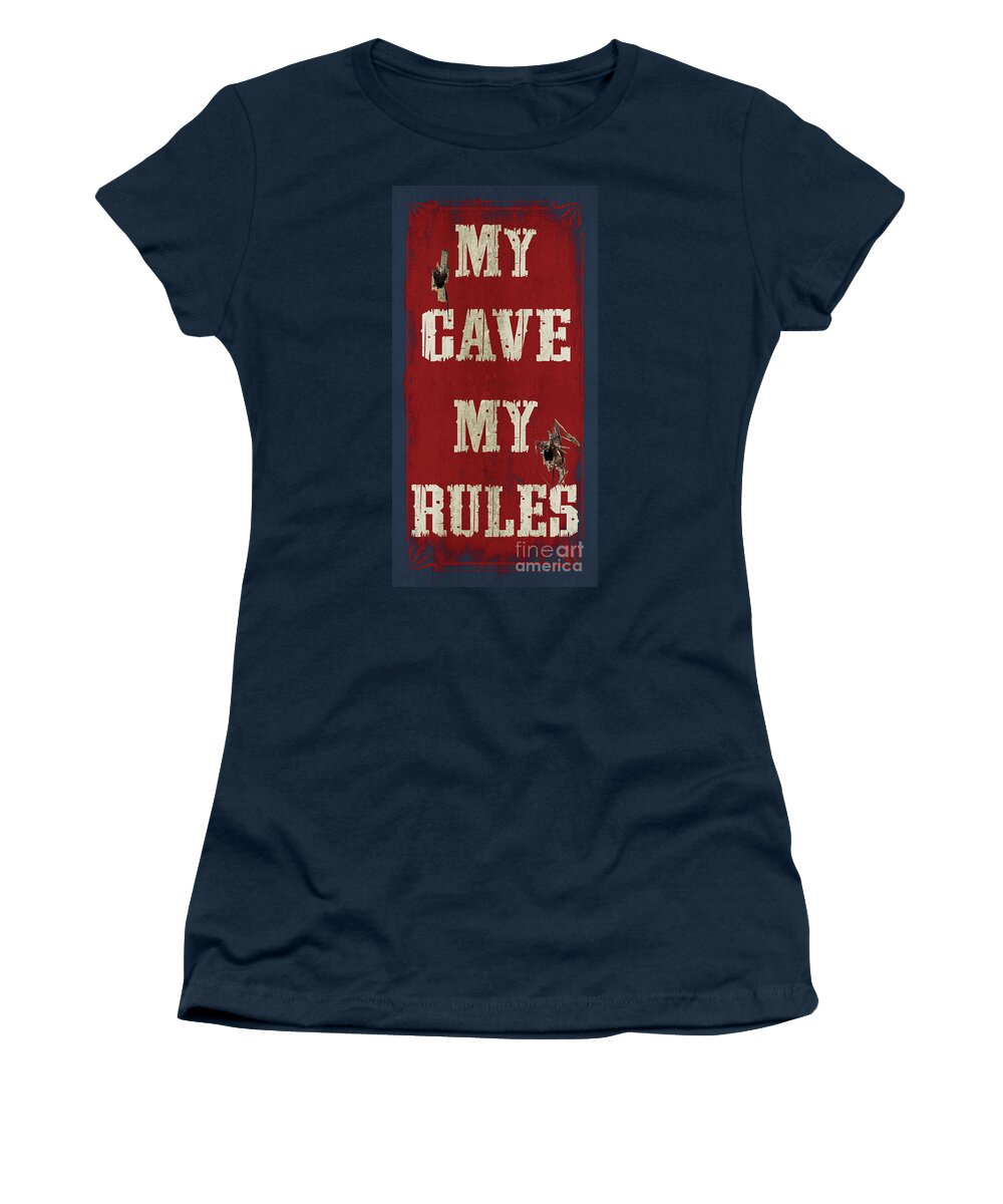 Jq Licensing Women's T-Shirt featuring the painting Man Cave Rules by JQ Licensing