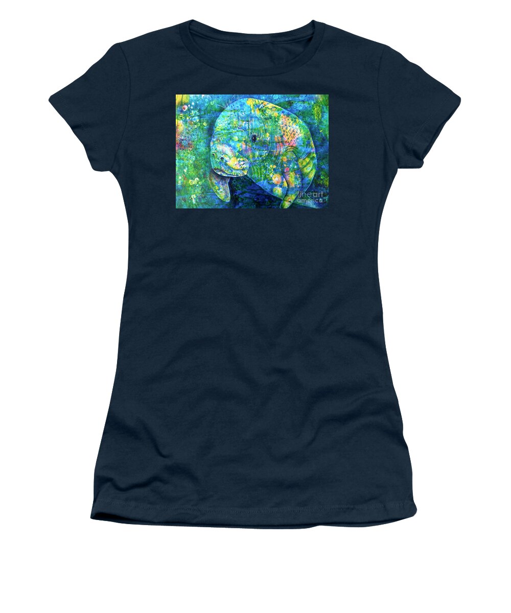 Manatee Women's T-Shirt featuring the painting Manatee by Midge Pippel