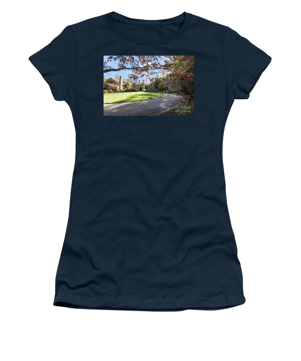 Mansion Women's T-Shirt featuring the photograph Mansion At Ridley Creek by Judy Wolinsky