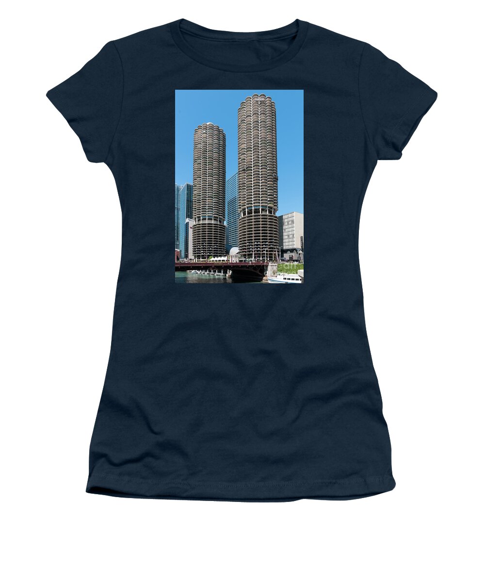 Chicago Women's T-Shirt featuring the photograph Marina City by David Levin