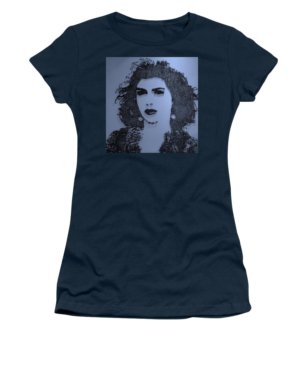 Marisa Tomei Women's T-Shirt featuring the photograph Marisa Nailed Cyan by Rob Hans