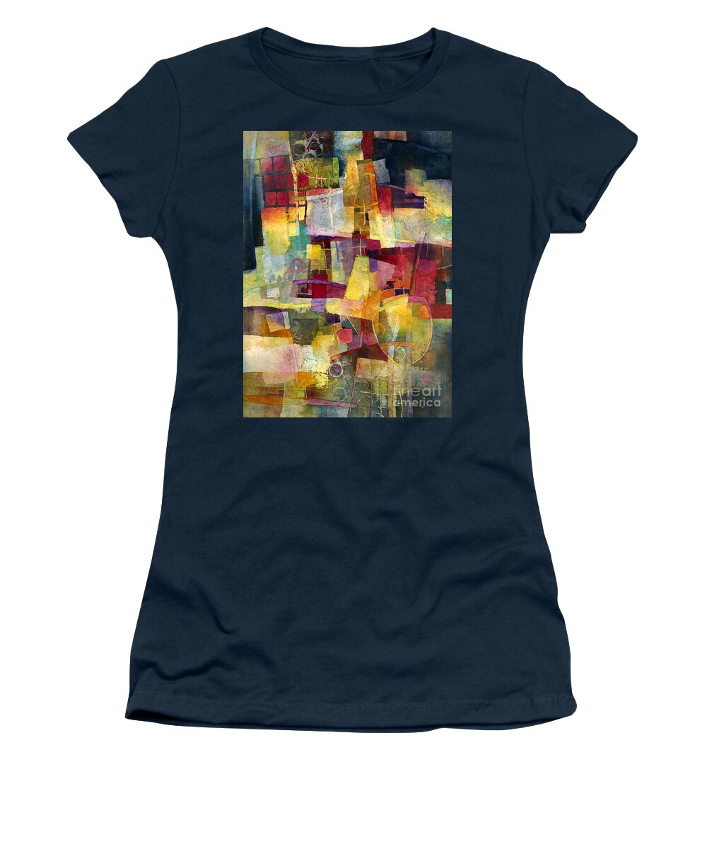 Maroon Women's T-Shirt featuring the painting Maroon Reverie by Hailey E Herrera
