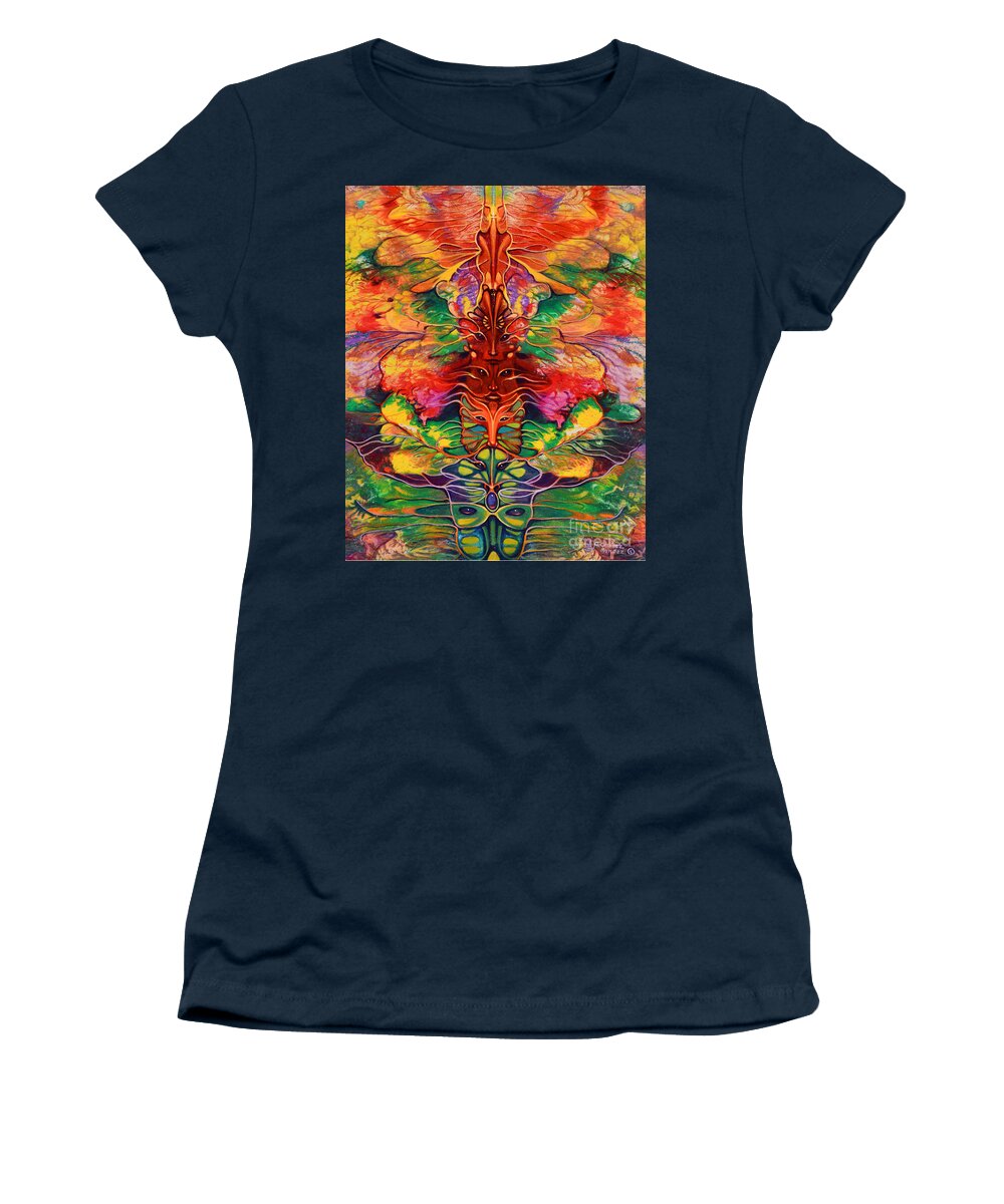 Rorshach Women's T-Shirt featuring the painting Masqparade 5 by Ricardo Chavez-Mendez