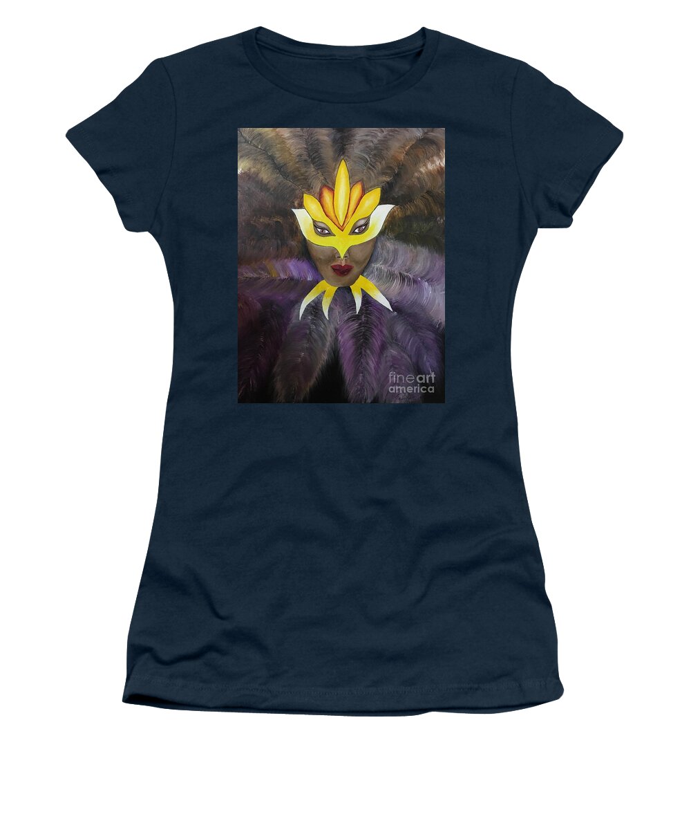  Women's T-Shirt featuring the painting Masquerade by Pamela Henry