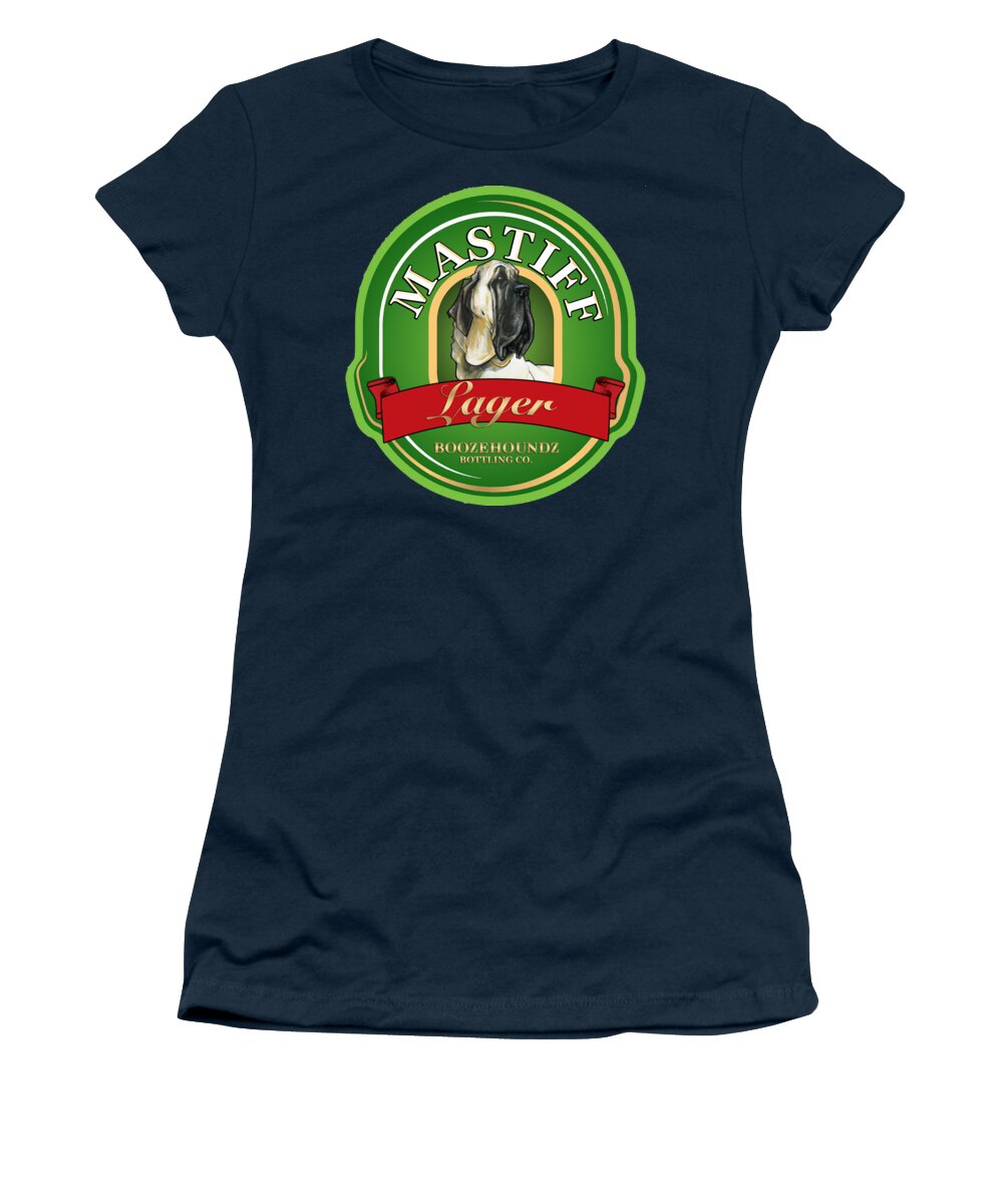 Beer Women's T-Shirt featuring the drawing Mastiff Lager by Canine Caricatures By John LaFree