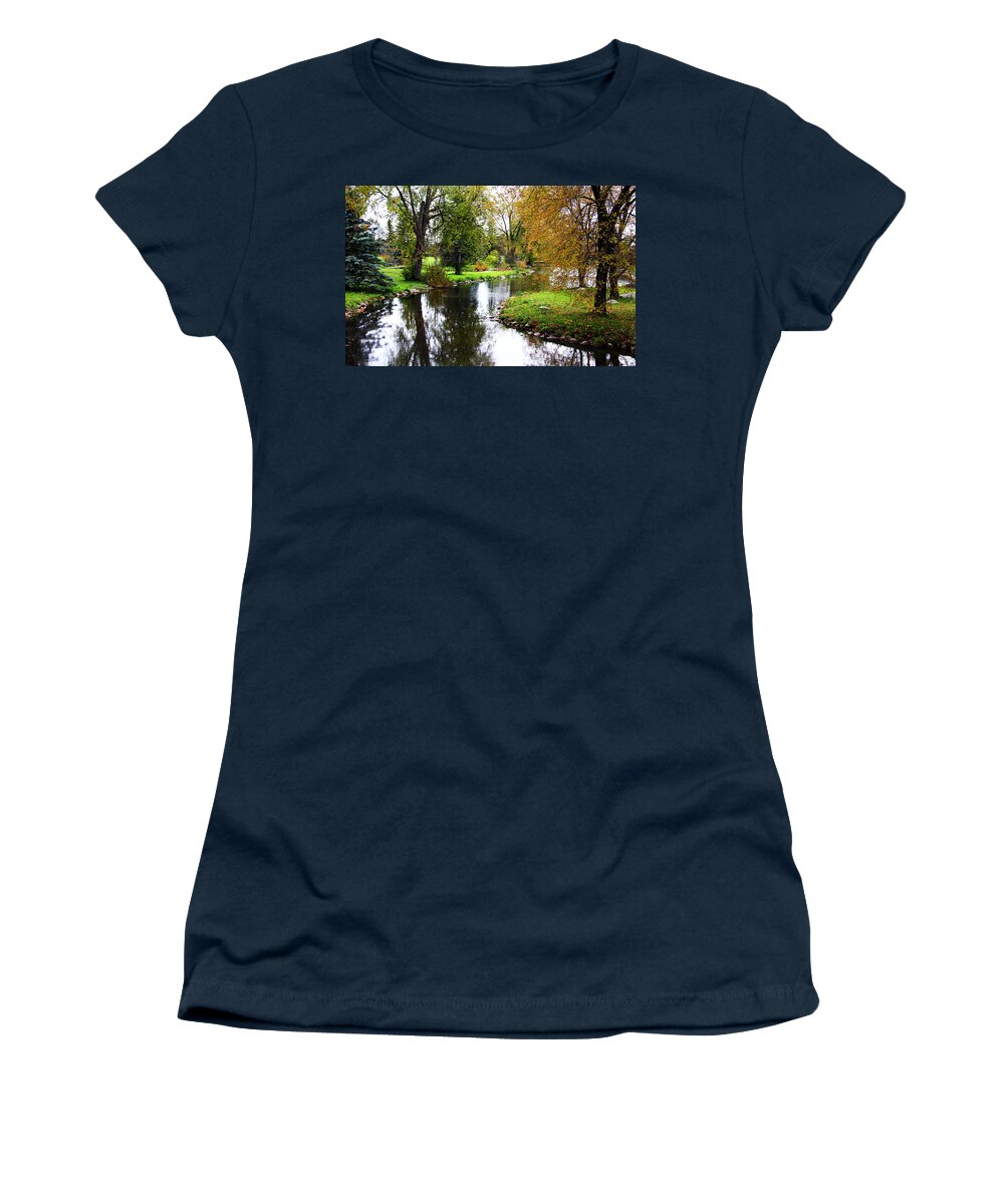 Guelph Women's T-Shirt featuring the photograph Meandering Creek In Autumn by Debbie Oppermann