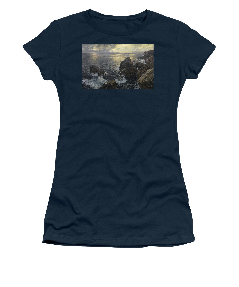 Willy Hamacher Women's T-Shirt featuring the painting Meeresweite by Willy Hamacher