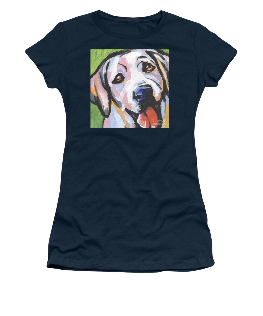 Yellow Lab Women's T-Shirt featuring the painting Mellow Yellow by Lea S