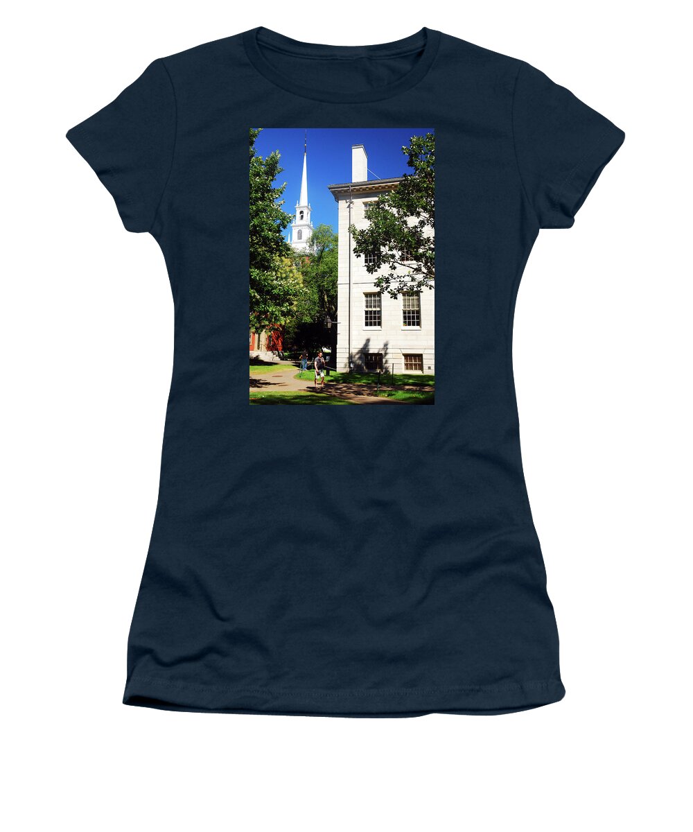 Cambridge Women's T-Shirt featuring the photograph Memorial Chapel, Harvard Yard by James Kirkikis