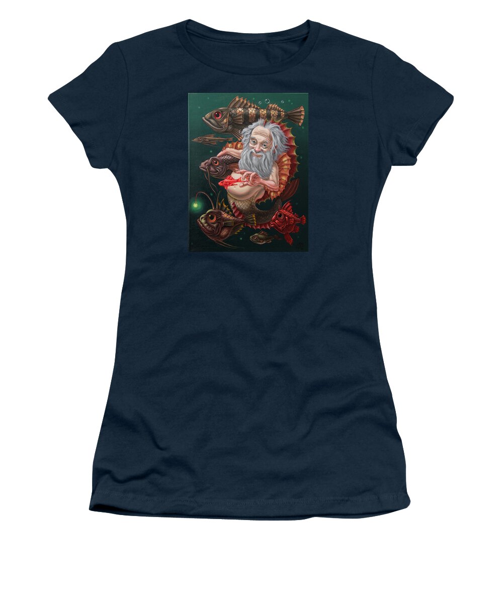 Merman Women's T-Shirt featuring the painting Merman by Victor Molev