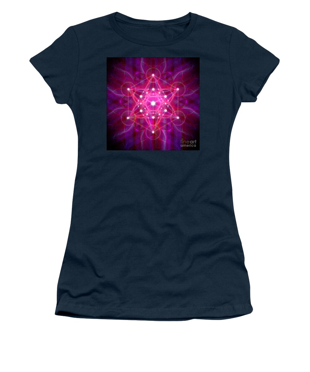 Metatron Women's T-Shirt featuring the digital art Metatron's Cube reflection by Alexa Szlavics