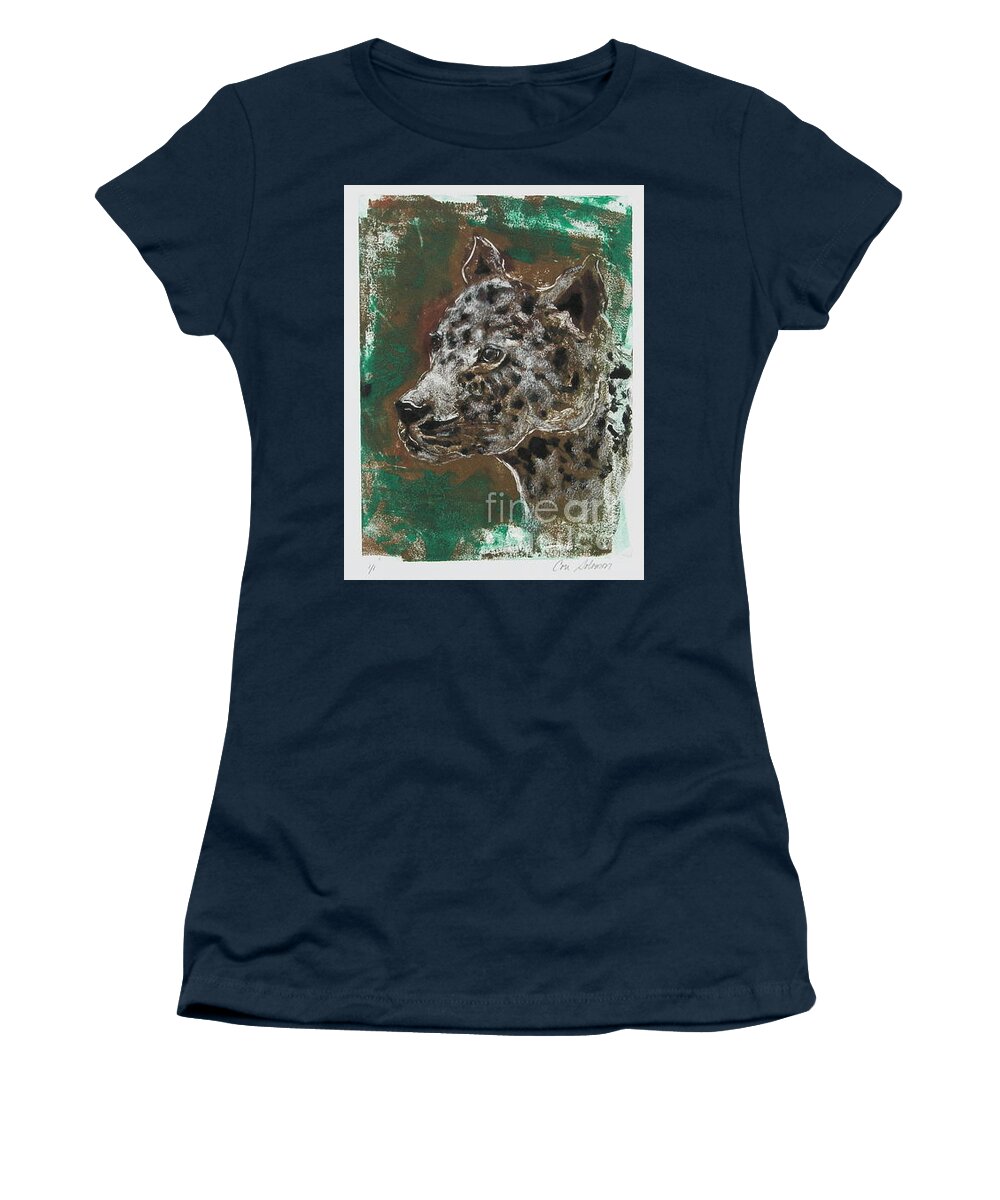 Monotype Women's T-Shirt featuring the mixed media Midnight Prowler by Cori Solomon