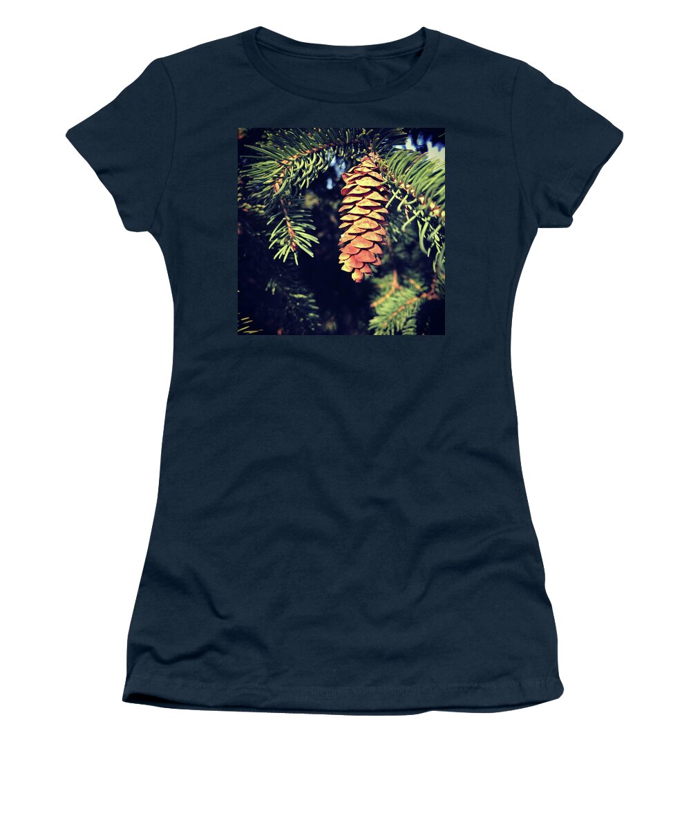 Pine Women's T-Shirt featuring the photograph Mighty Pinecone by Lori Knisely