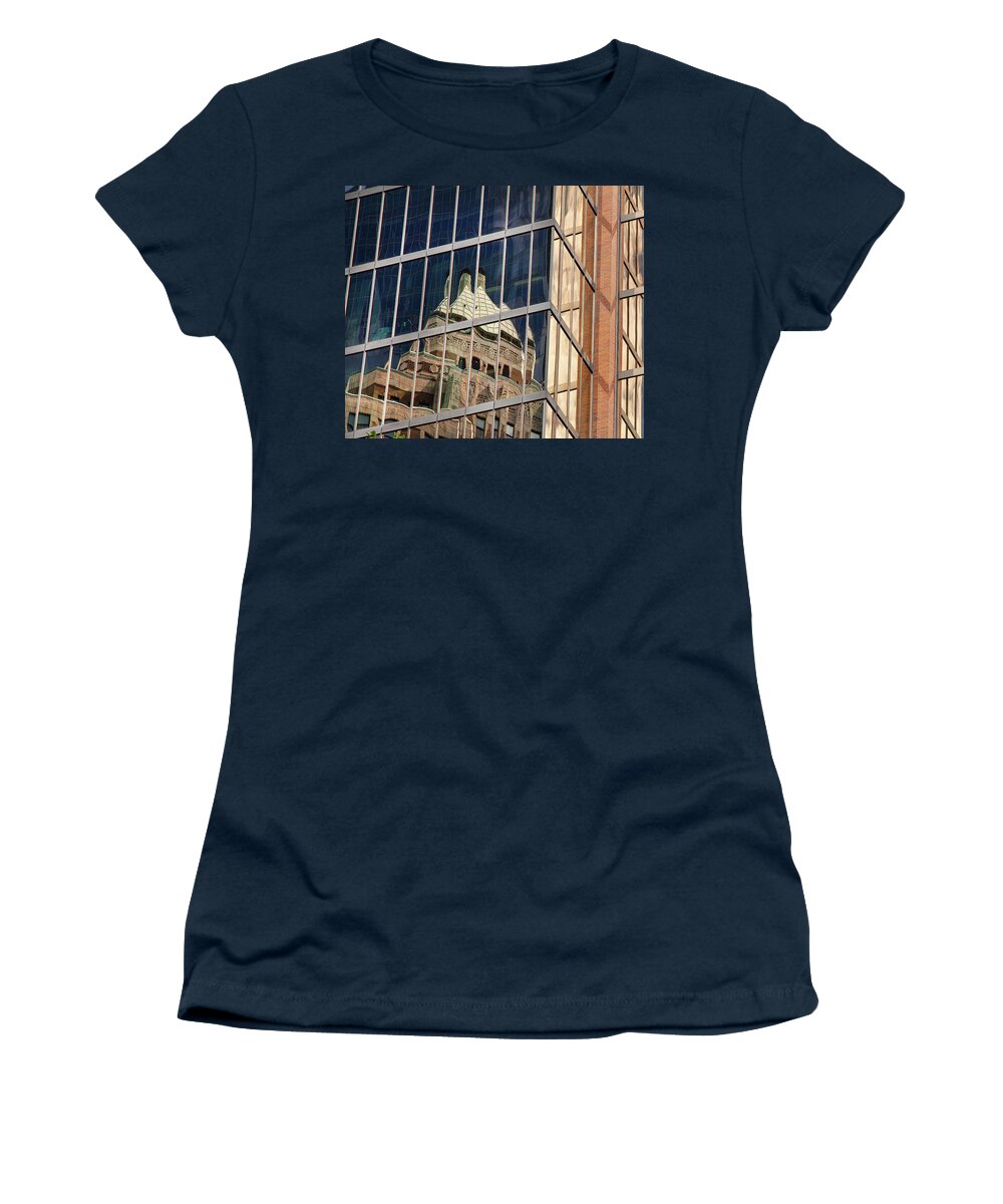 Vancouver Women's T-Shirt featuring the photograph Art Deco Reflection Vancouver by Theresa Tahara