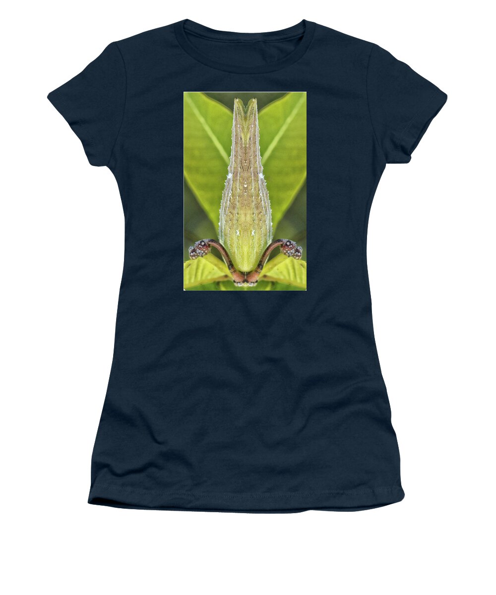  Mirror Image Pareidolia Women's T-Shirt featuring the photograph Milkweed Pod Pareidolia by Constantine Gregory