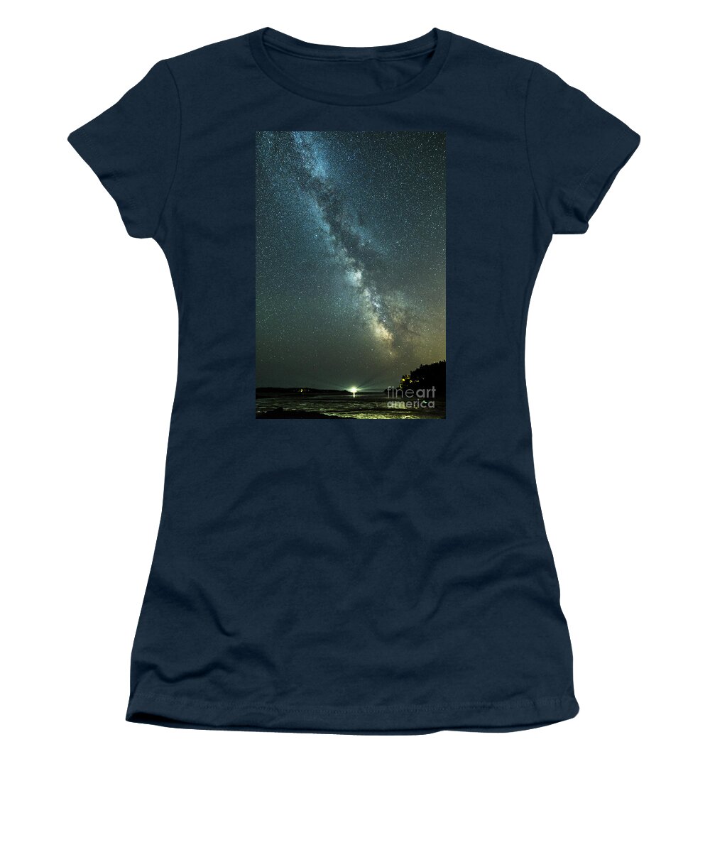 Milky Way Women's T-Shirt featuring the photograph Milky Way Over Clams Flats by Patrick Fennell