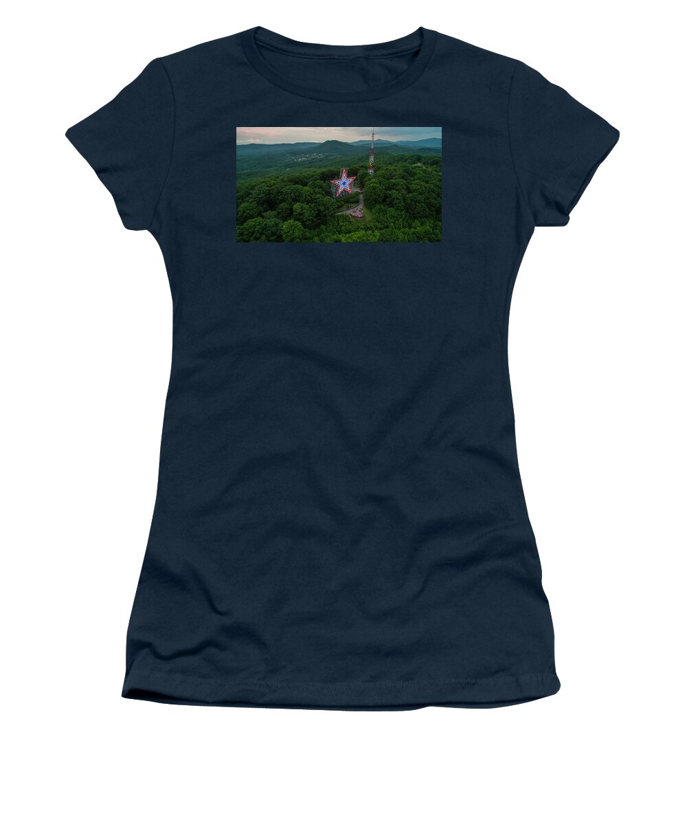 Mill Mountain Women's T-Shirt featuring the photograph Mill Mountain RWB2 by Star City SkyCams