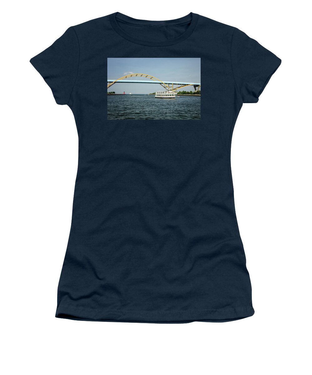Milwaukee Waterways Women's T-Shirt featuring the photograph Milwaukee Waterways by Susan McMenamin